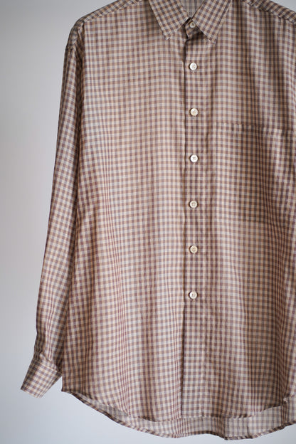AIRY LIGHT COTTON CHECK BIG SHIRT