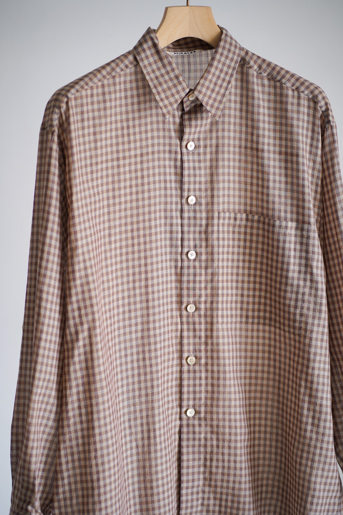 AIRY LIGHT COTTON CHECK BIG SHIRT
