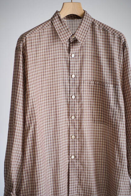 AIRY LIGHT COTTON CHECK BIG SHIRT