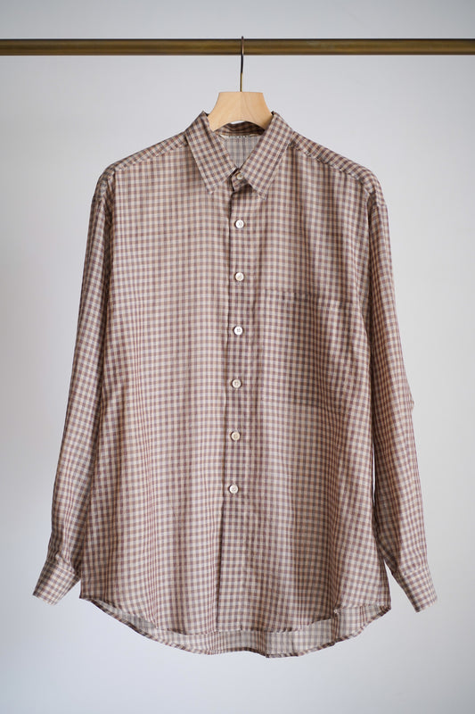 AIRY LIGHT COTTON CHECK BIG SHIRT