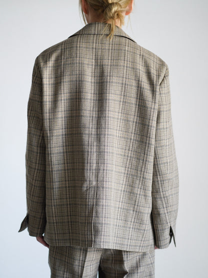 SILK LINEN NEP CHECK JACKET