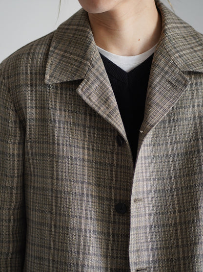 SILK LINEN NEP CHECK JACKET