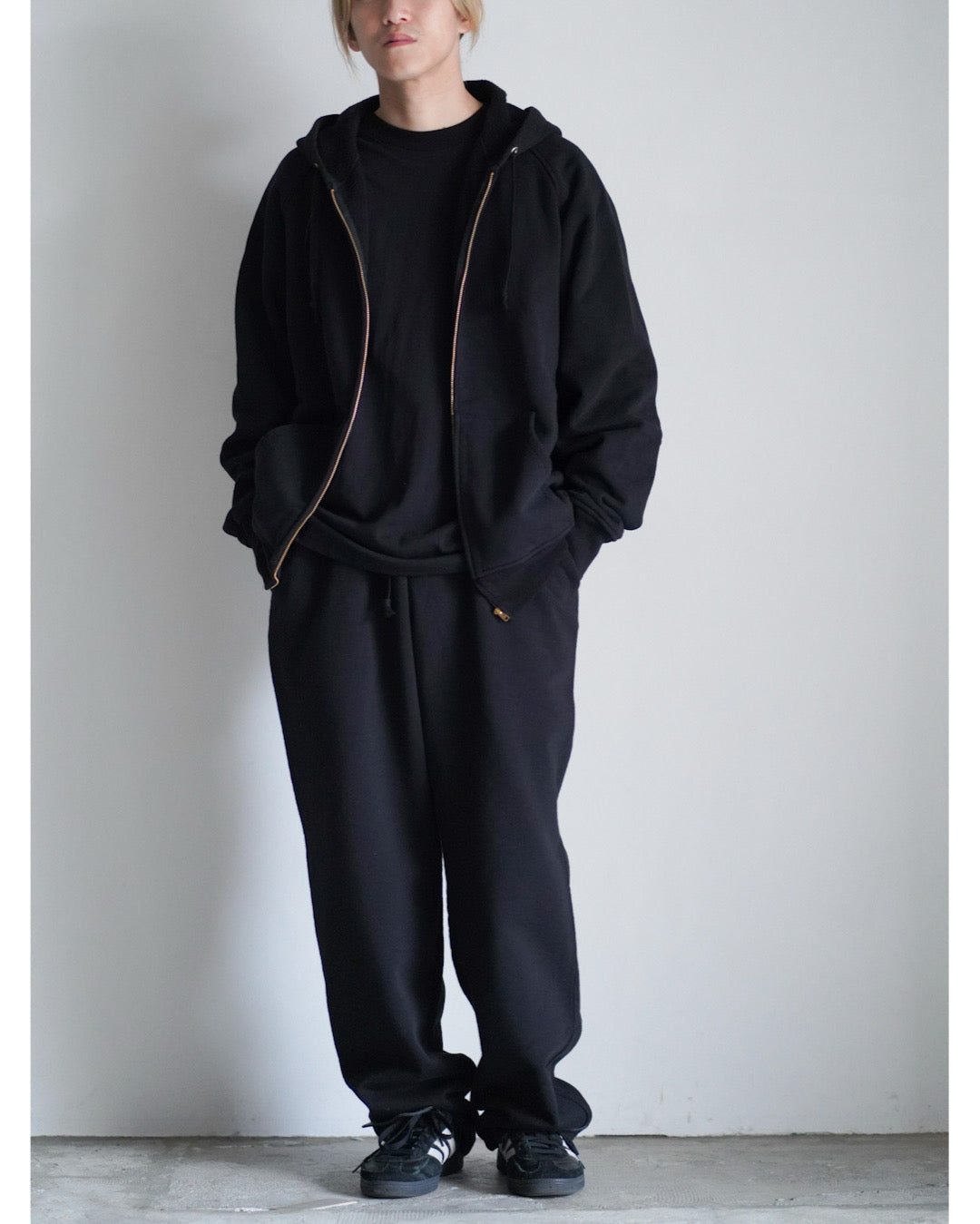 コットン裏毛 ジップパーカ