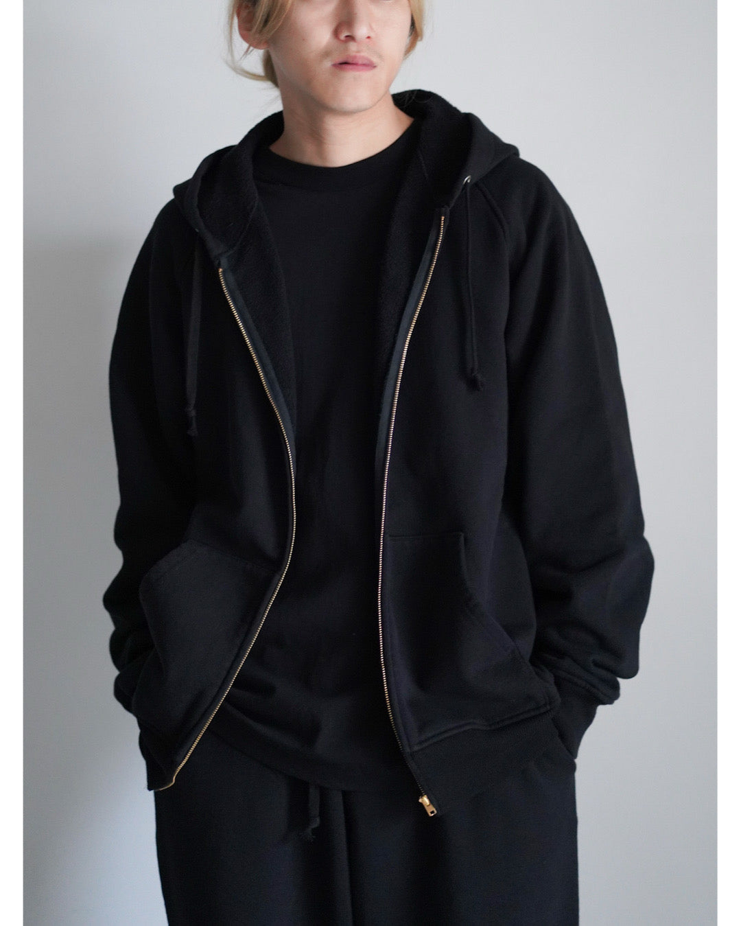 コットン裏毛 ジップパーカ