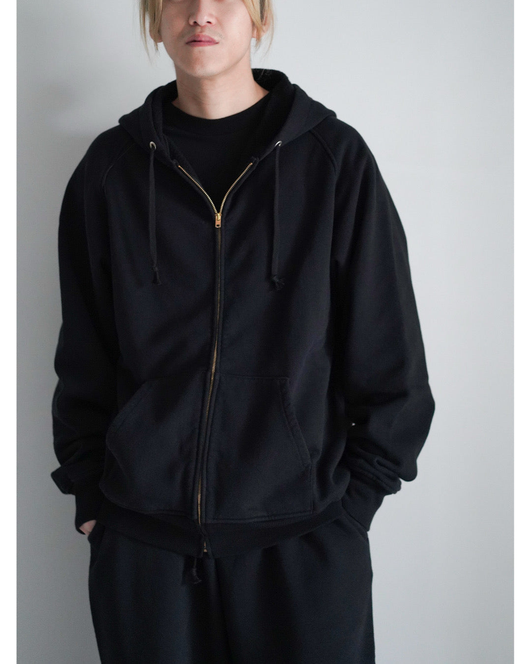 コットン裏毛 ジップパーカ