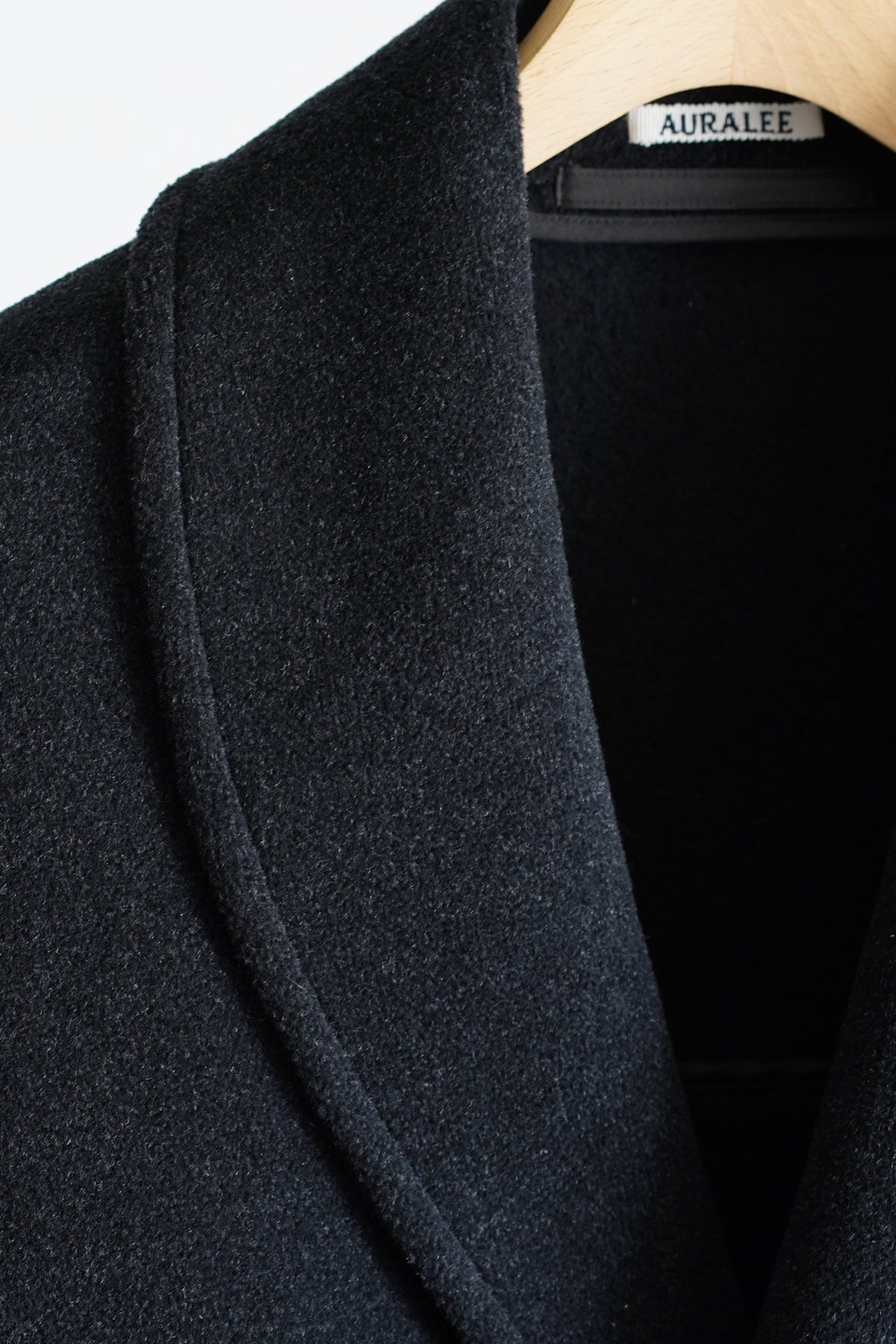 WOOL HERRINGBONE SHAWL COLLAR COAT