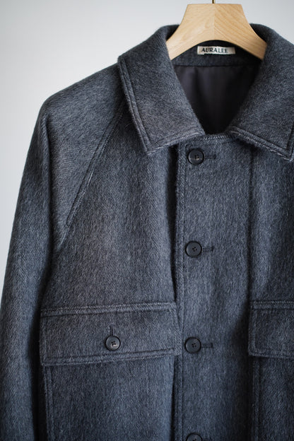 HAIRY WOOL MOHAIR CHAMBRAY BLOUSON