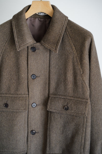 HAIRY WOOL MOHAIR CHAMBRAY BLOUSON