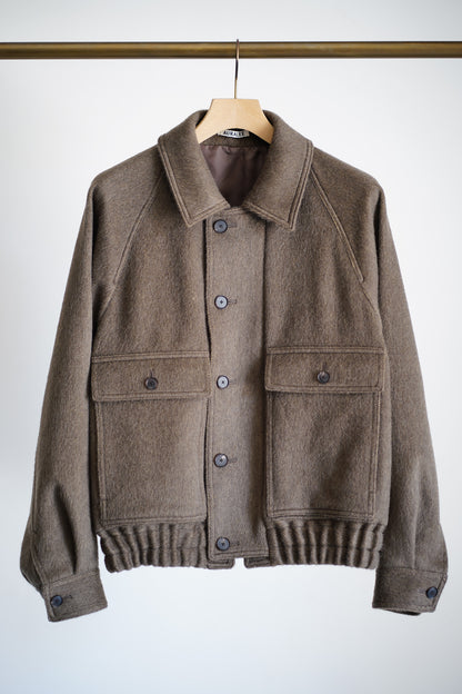 HAIRY WOOL MOHAIR CHAMBRAY BLOUSON