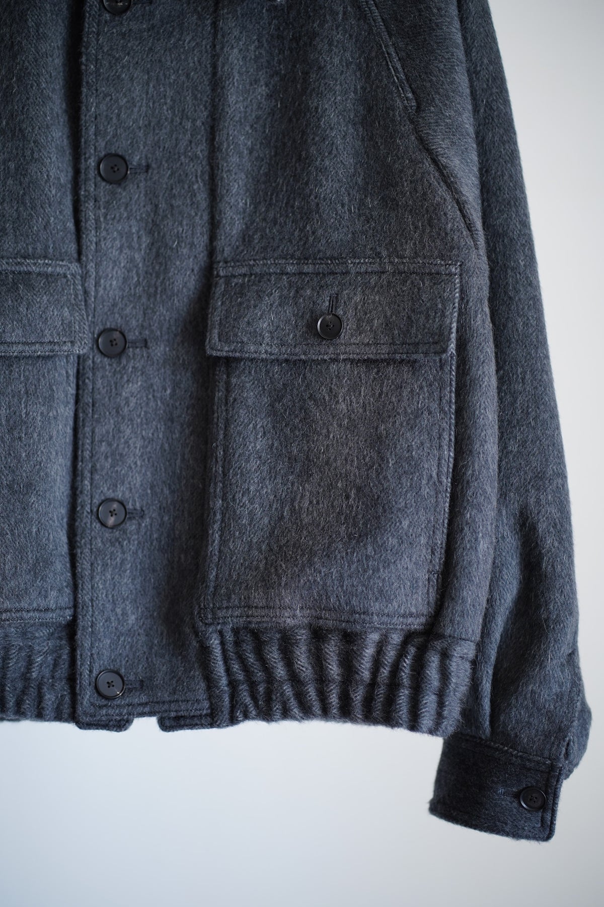HAIRY WOOL MOHAIR CHAMBRAY BLOUSON