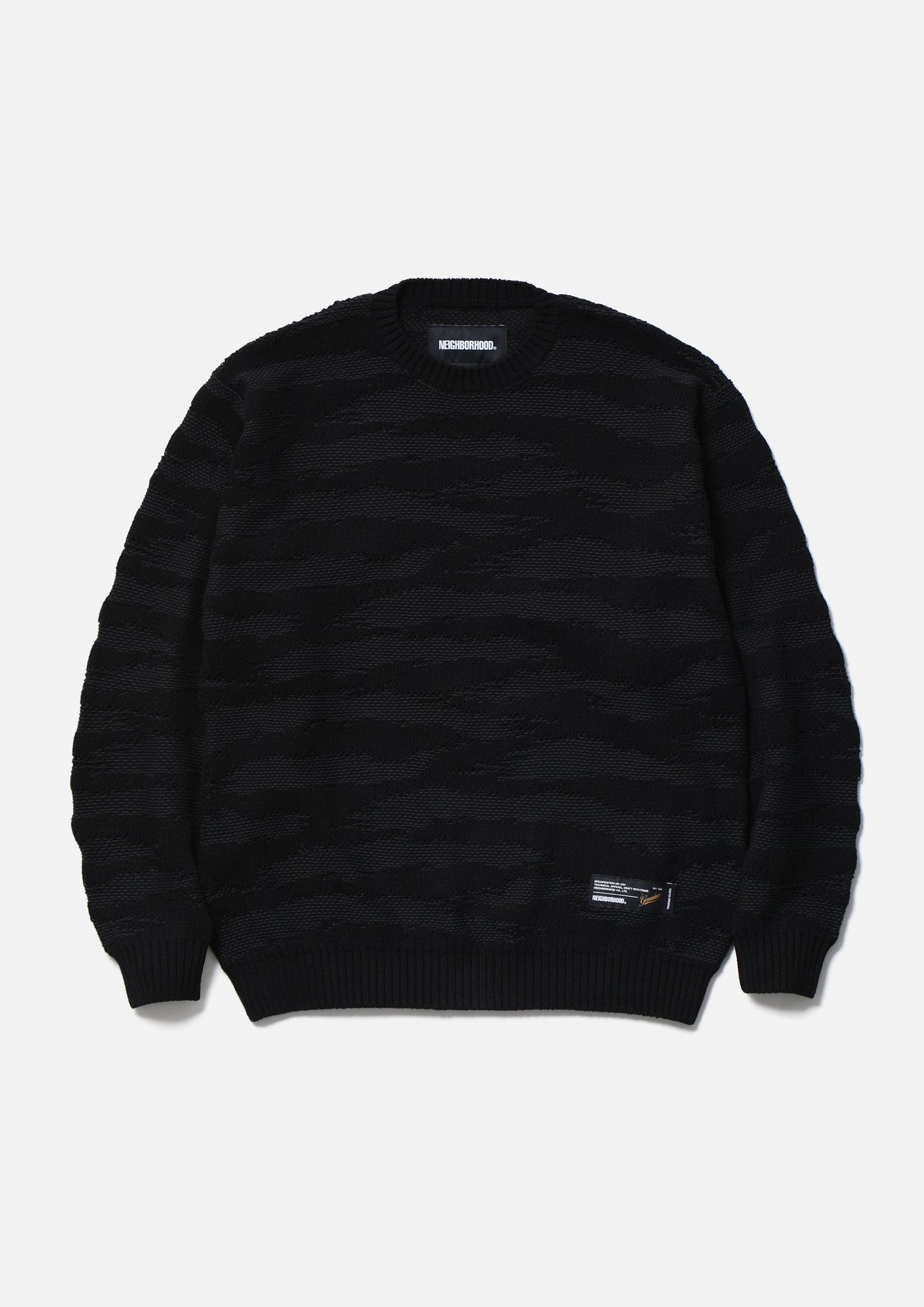 CAMO PATTERN CREWNECK SWEATER