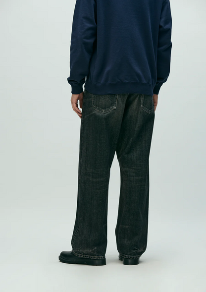 WASHED DENIM DP WIDE PANTS