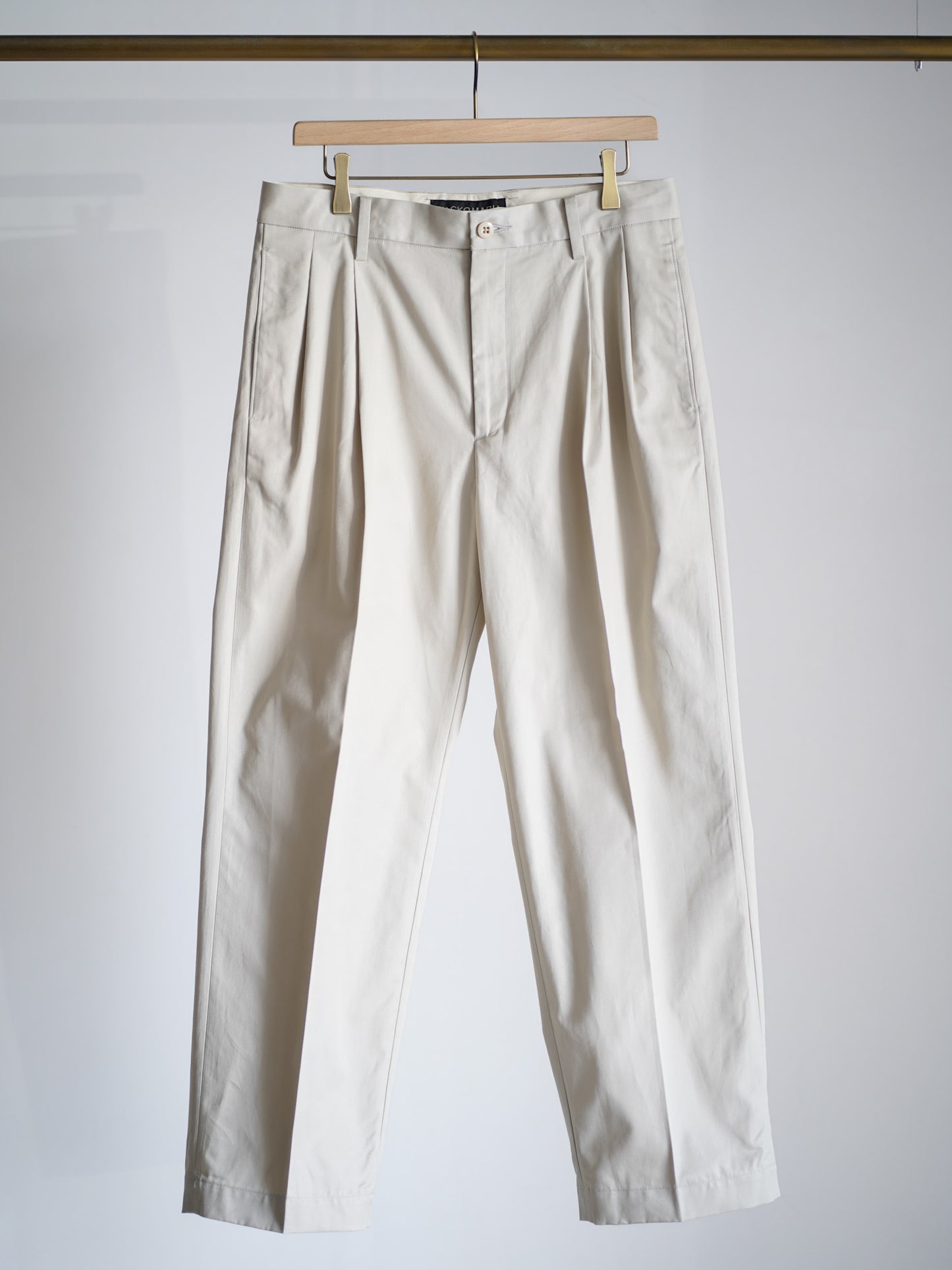 DOUBLE PLEATED CHINO TROUSERS