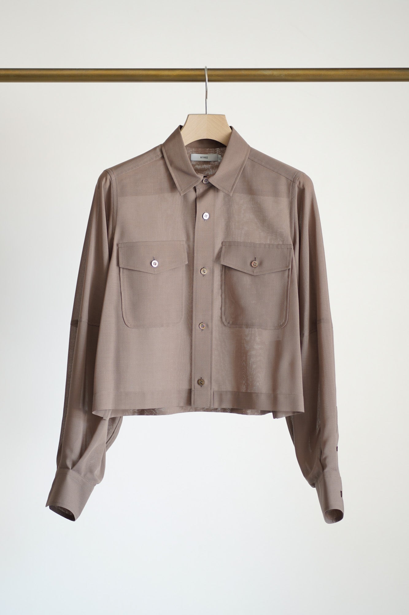 T/W VOILE BALLOON SLEEVE CROPPED SHIRT