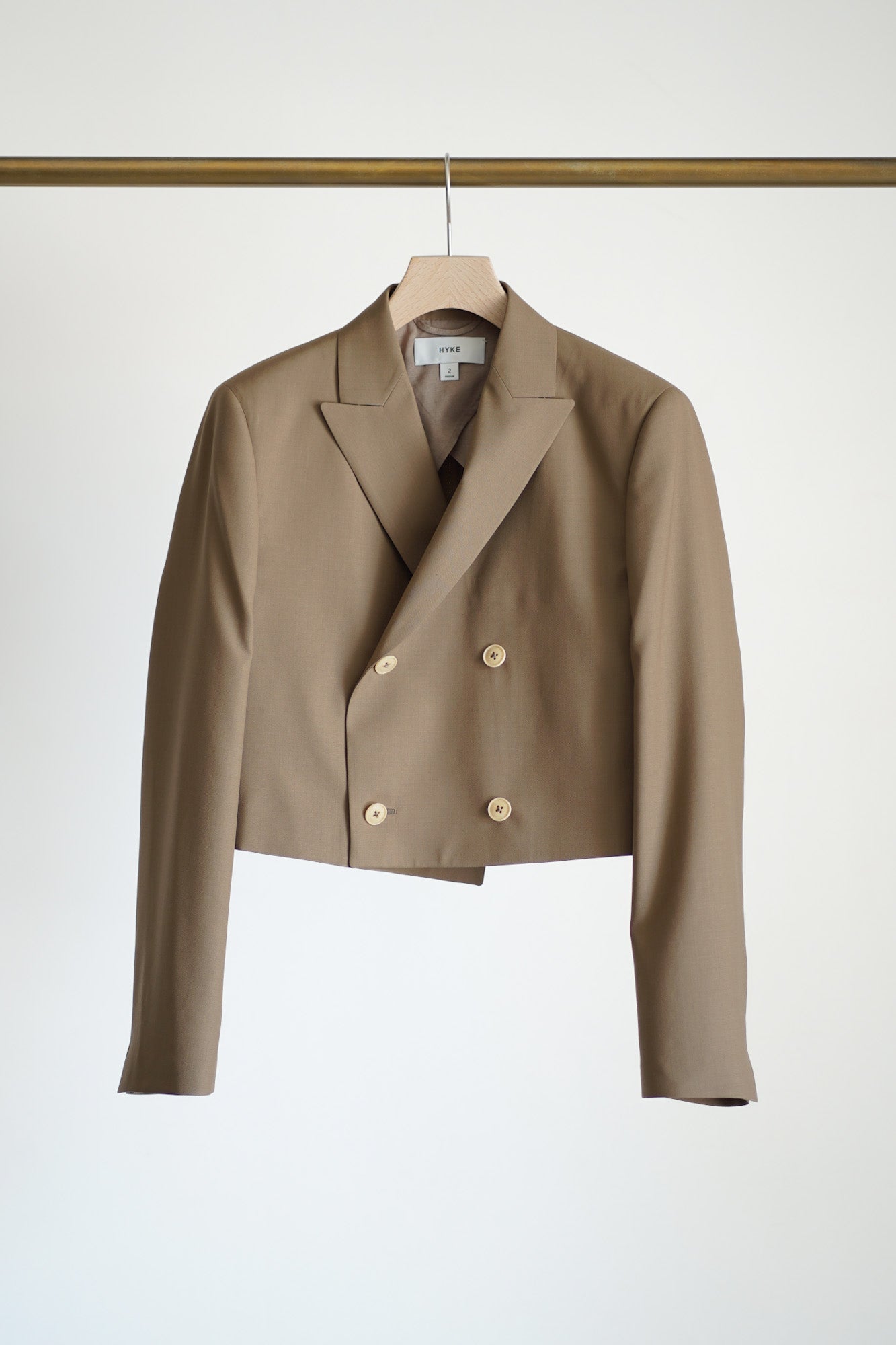 WOOL DOUBLE-BREASTED CROPPED BLAZER
