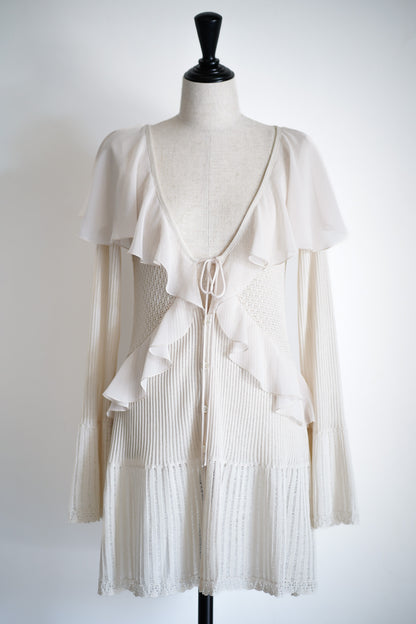 LACE KNIT LONGLINE CARDIGAN