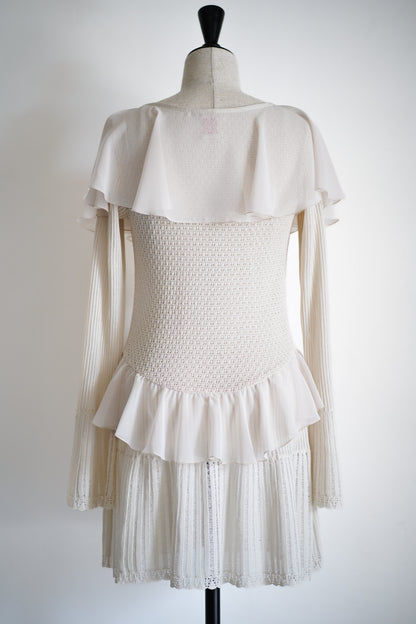 LACE KNIT LONGLINE CARDIGAN