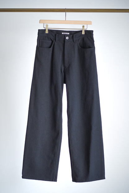 SILK NEP DENIM 5P WIDE PANTS