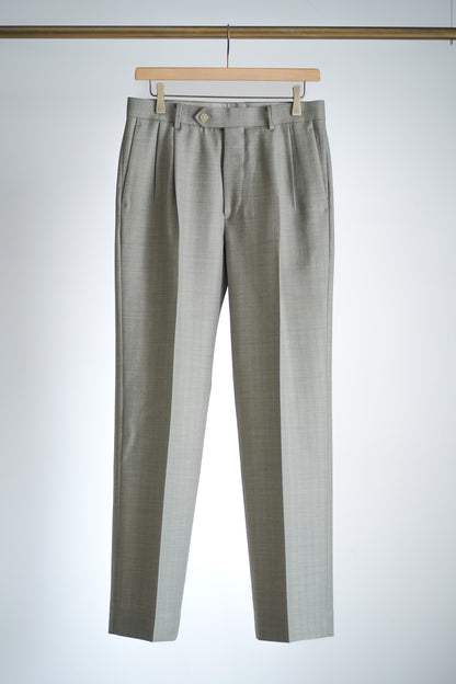 BLUEFACED WOOL TWO-TUCK SLACKS