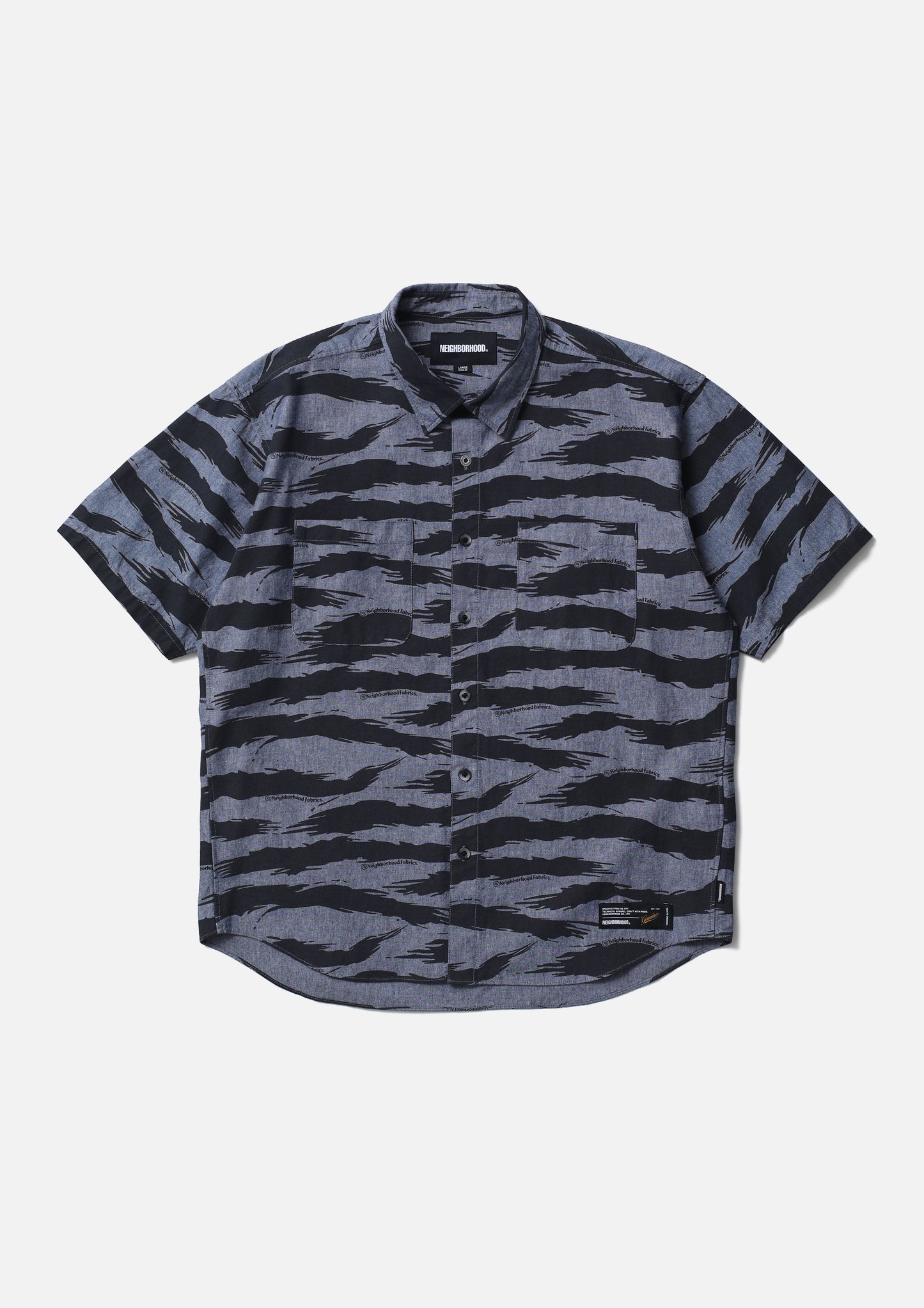 CAMO PATTERN CHAMBRAY SHIRT SS