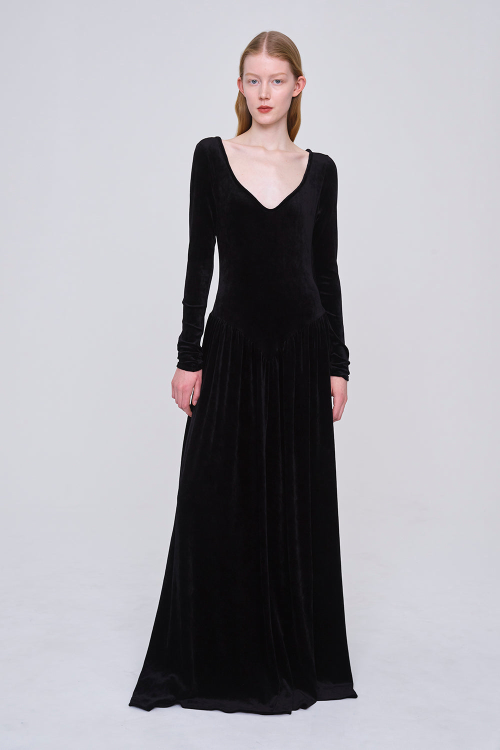 VELOUR SWEETHEART MAXI DRESS