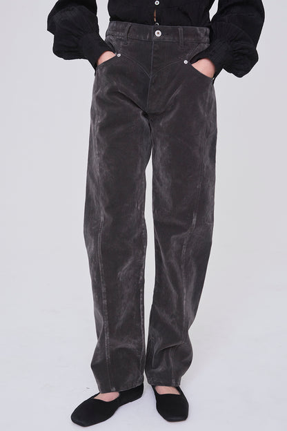 FLOCKED DENIM SLIM JEANS