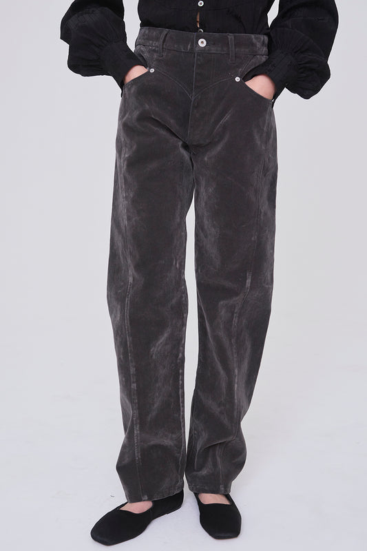 FLOCKED DENIM SLIM JEANS