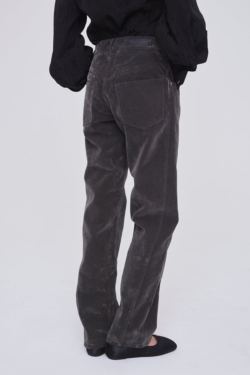 FLOCKED DENIM SLIM JEANS