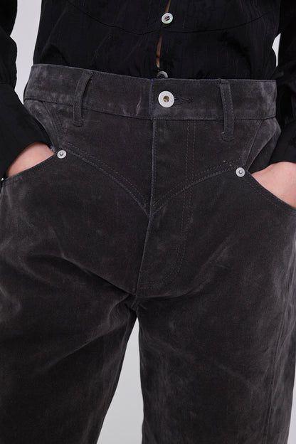 FLOCKED DENIM SLIM JEANS