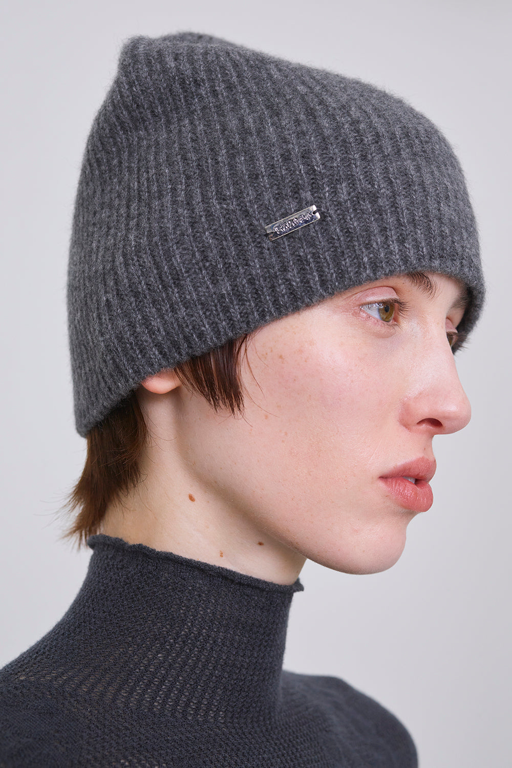 FOX-BLEND RIB KNIT BEANIE