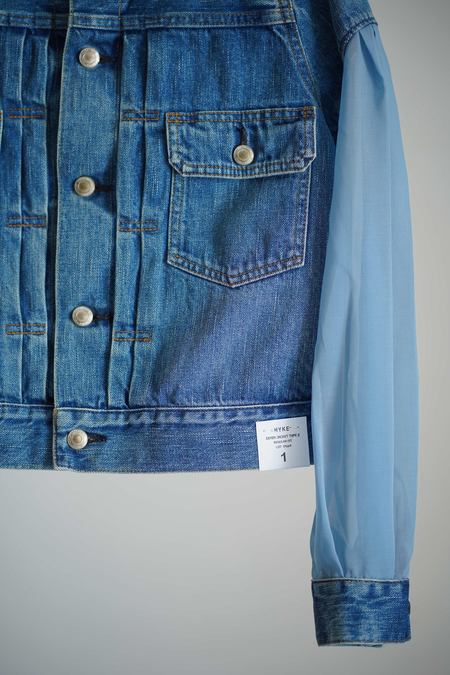 BALLOON SLEEVE DENIM JACKET TYPE 2 / REGULAR FIT(SHEER SLEEVE)
