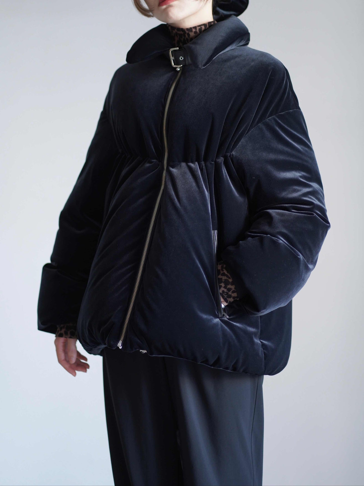 Velour down coat