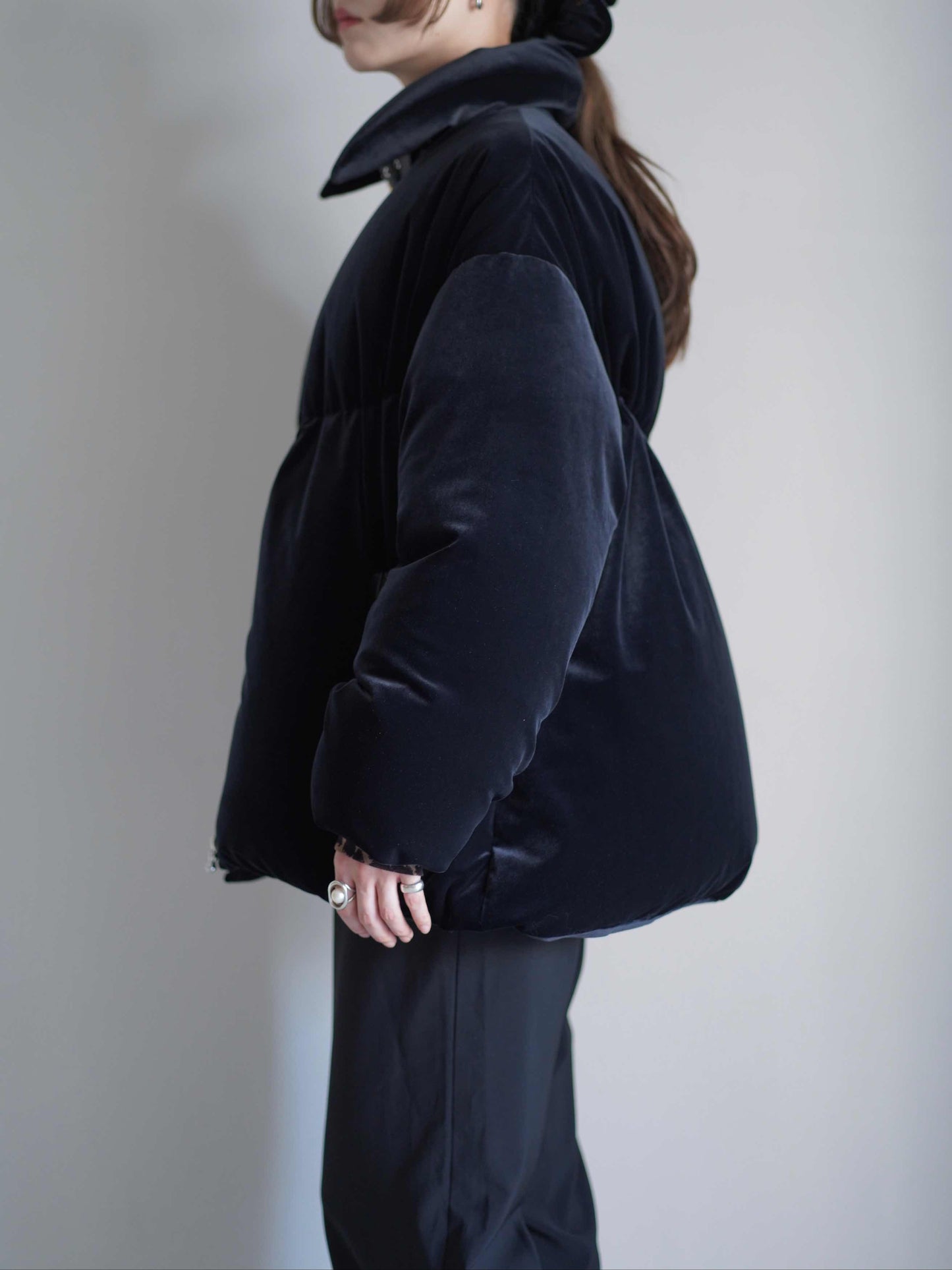 Velour down coat