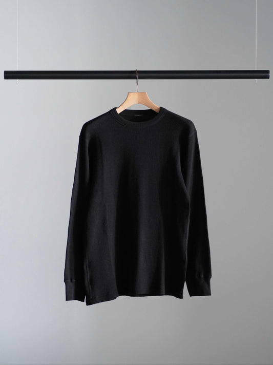 コットンカシミヤ ワッフル長袖クルー