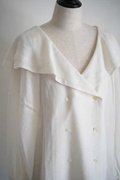LACE JACQUARD SAILOR COLLAR BLOUSE