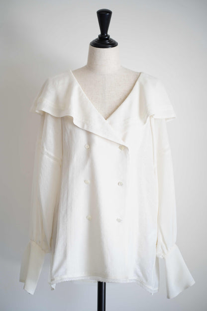 LACE JACQUARD SAILOR COLLAR BLOUSE