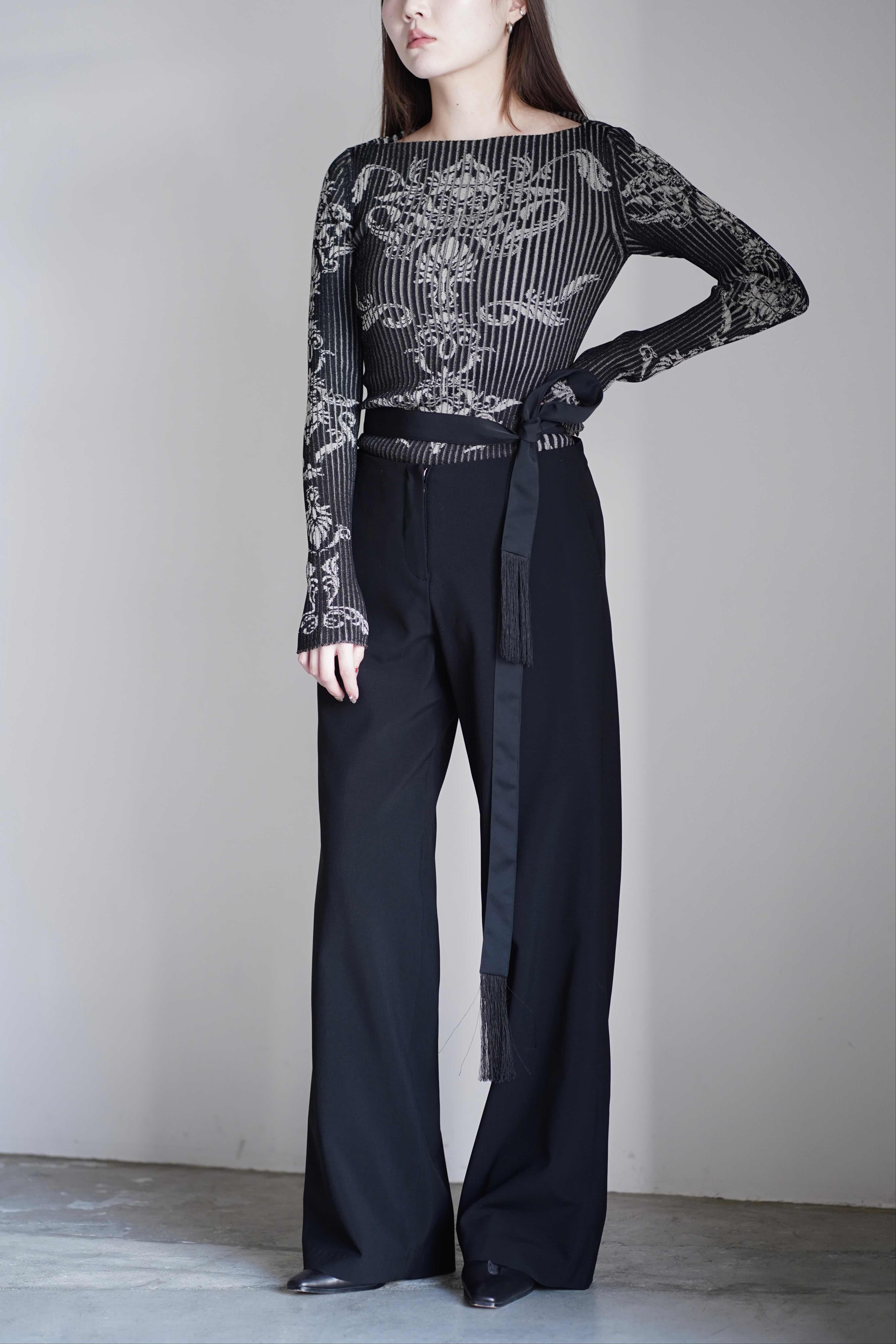 トップス FETICO DAMASK-PATTERN RIB KNIT TOP FETICO | DAMASK PATTERN RIB KNIT TOP – イデアル公式オンラインショップ