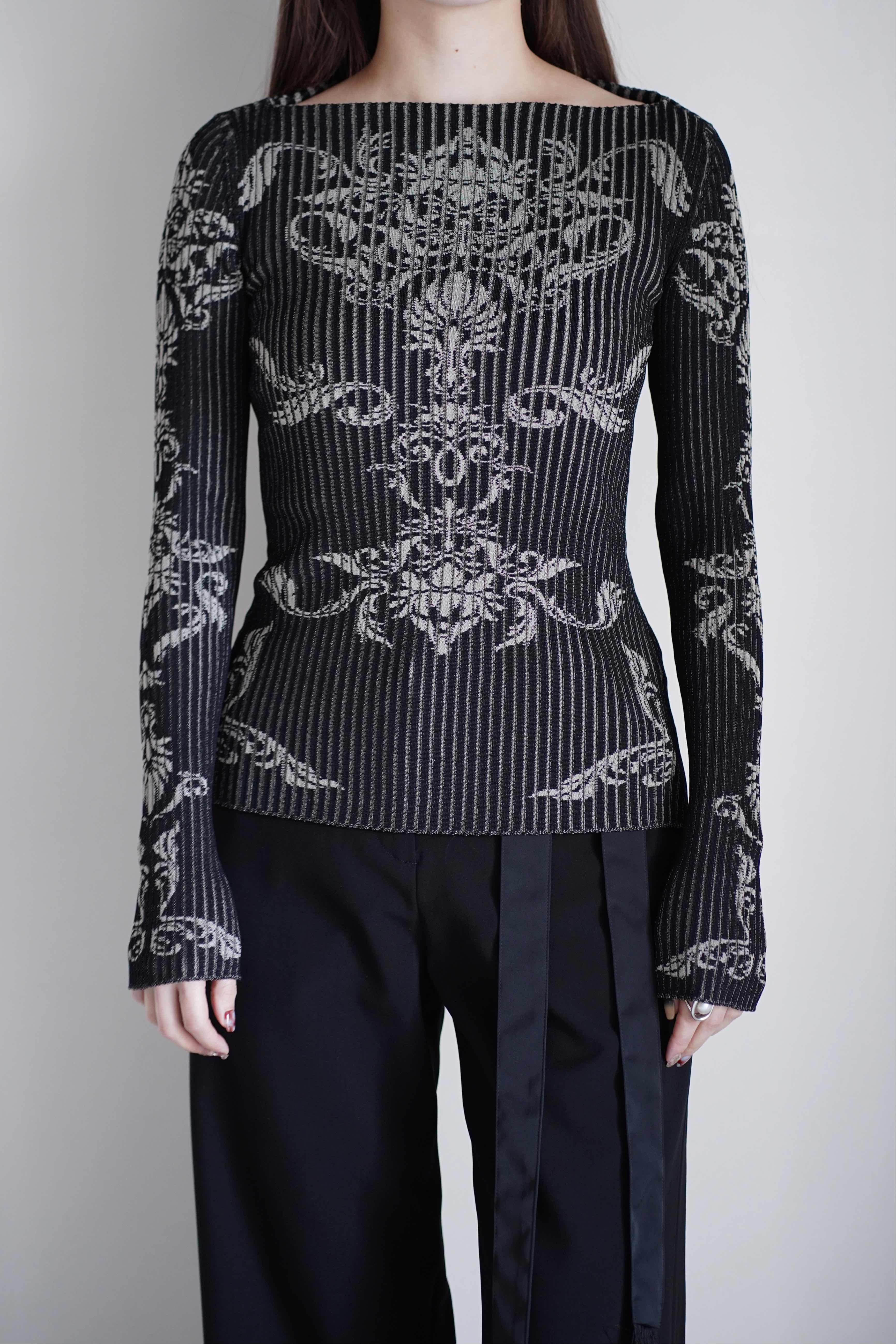 FETICO | DAMASK PATTERN RIB KNIT TOP – イデアル公式オンラインショップ