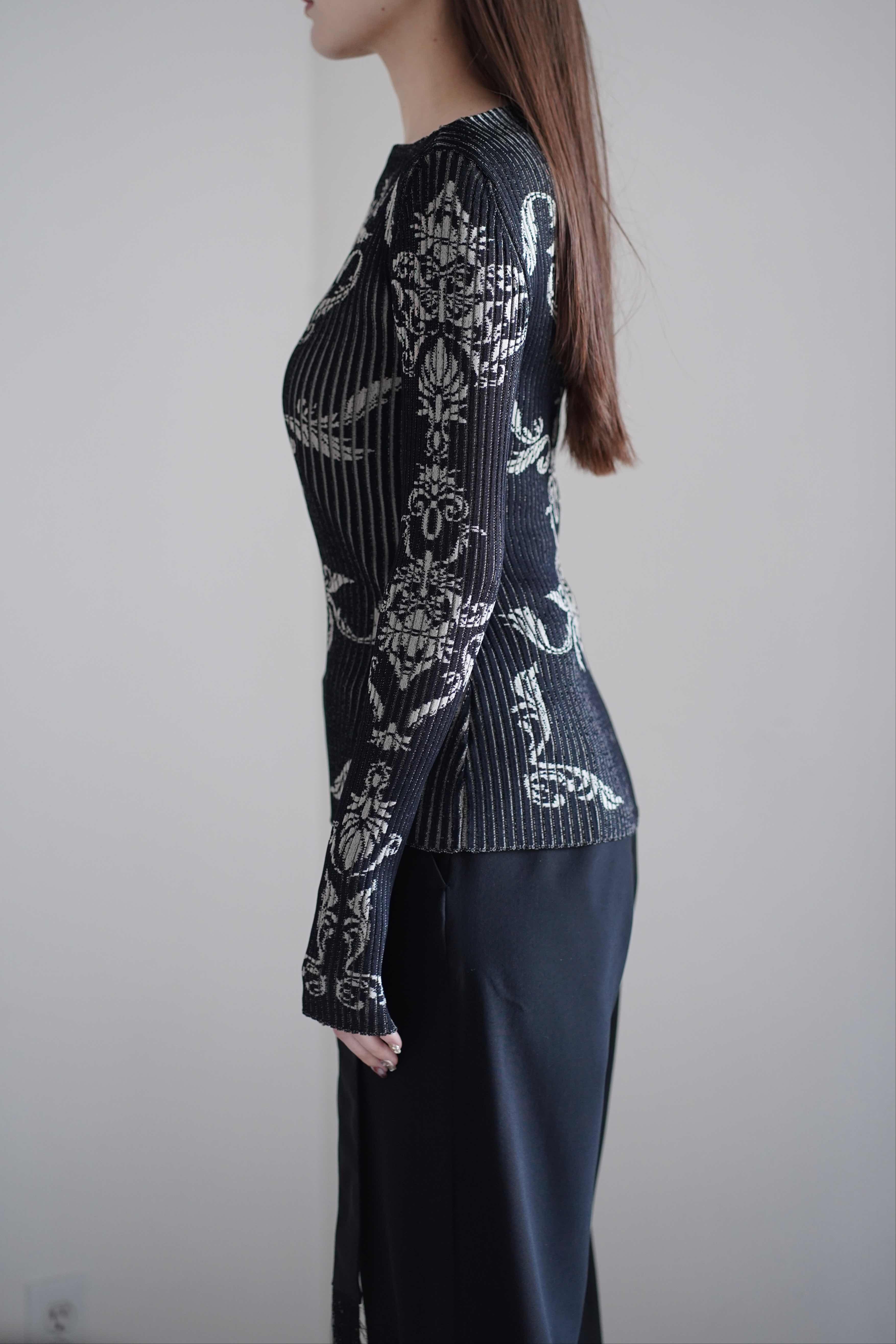FETICO | DAMASK PATTERN RIB KNIT TOP – イデアル公式オンラインショップ