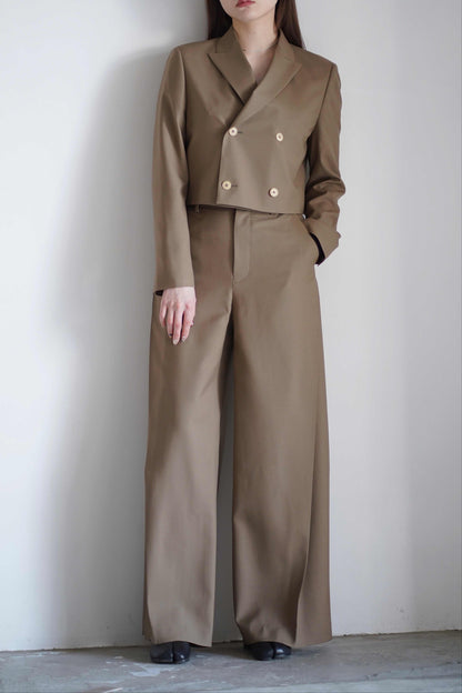 WOOL SIDE TUCK PANTS