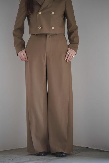 WOOL SIDE TUCK PANTS