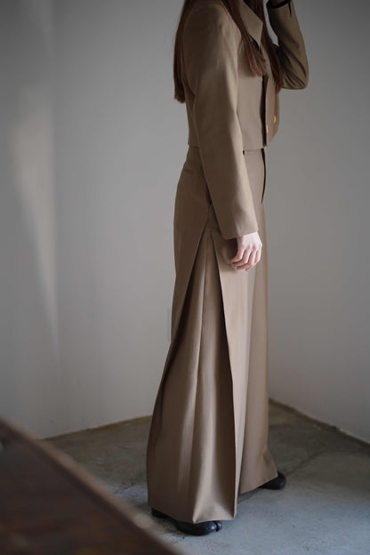 WOOL SIDE TUCK PANTS