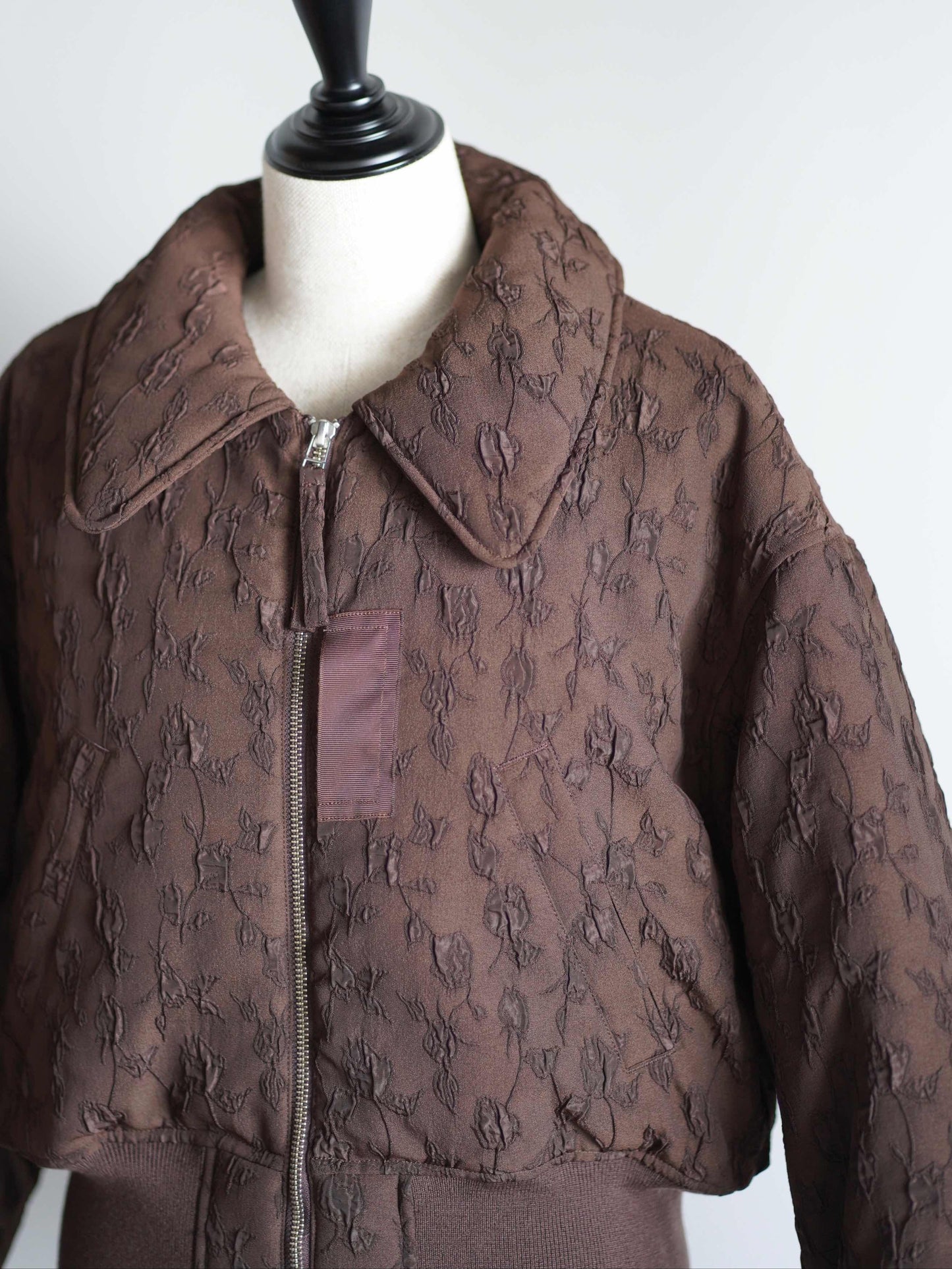 Floral jacquard bomber jacket