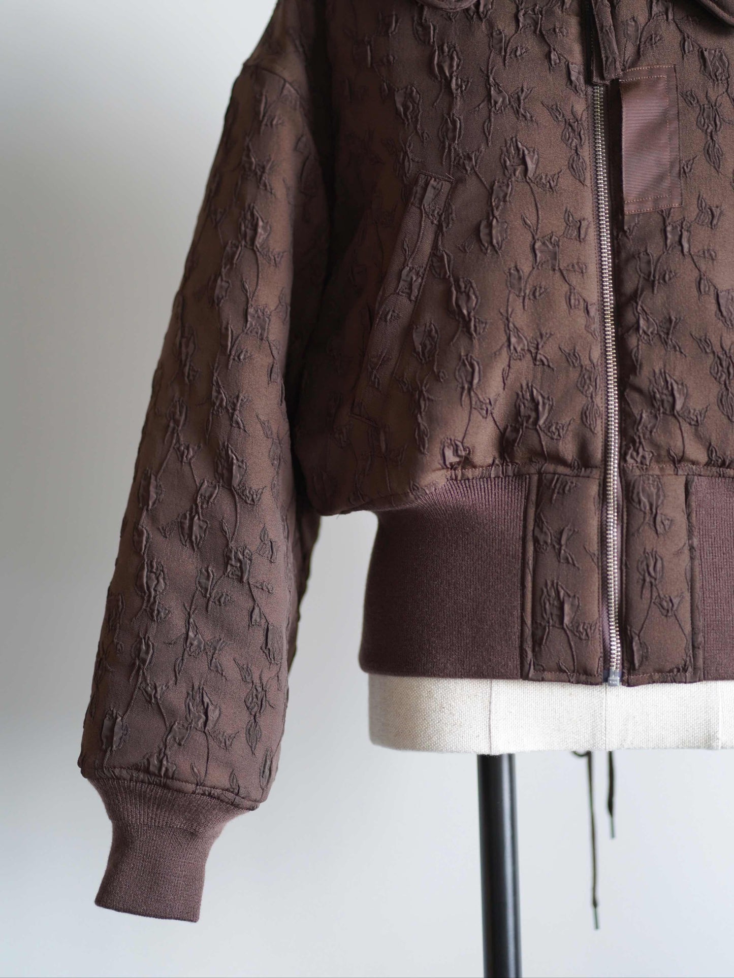Floral jacquard bomber jacket