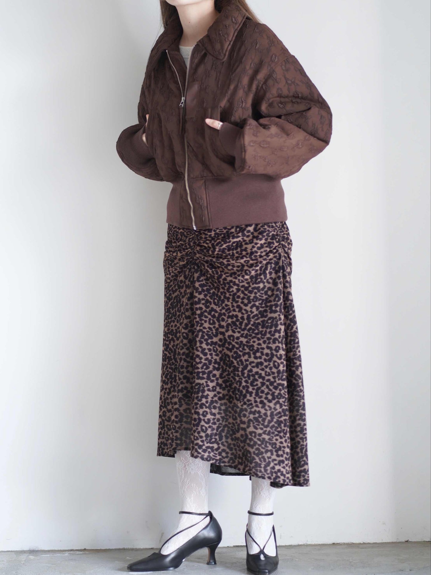 Floral jacquard bomber jacket