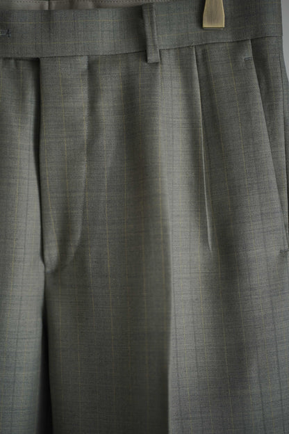 BLUEFACED WOOL TWO-TUCK SLACKS
