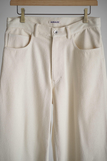 SILK NEP DENIM 5P WIDE PANTS