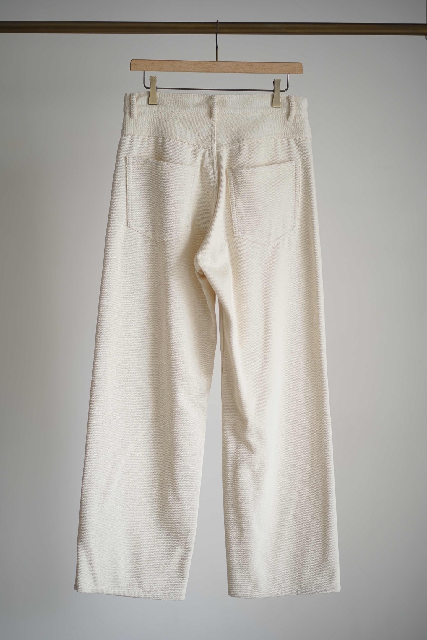 SILK NEP DENIM 5P WIDE PANTS
