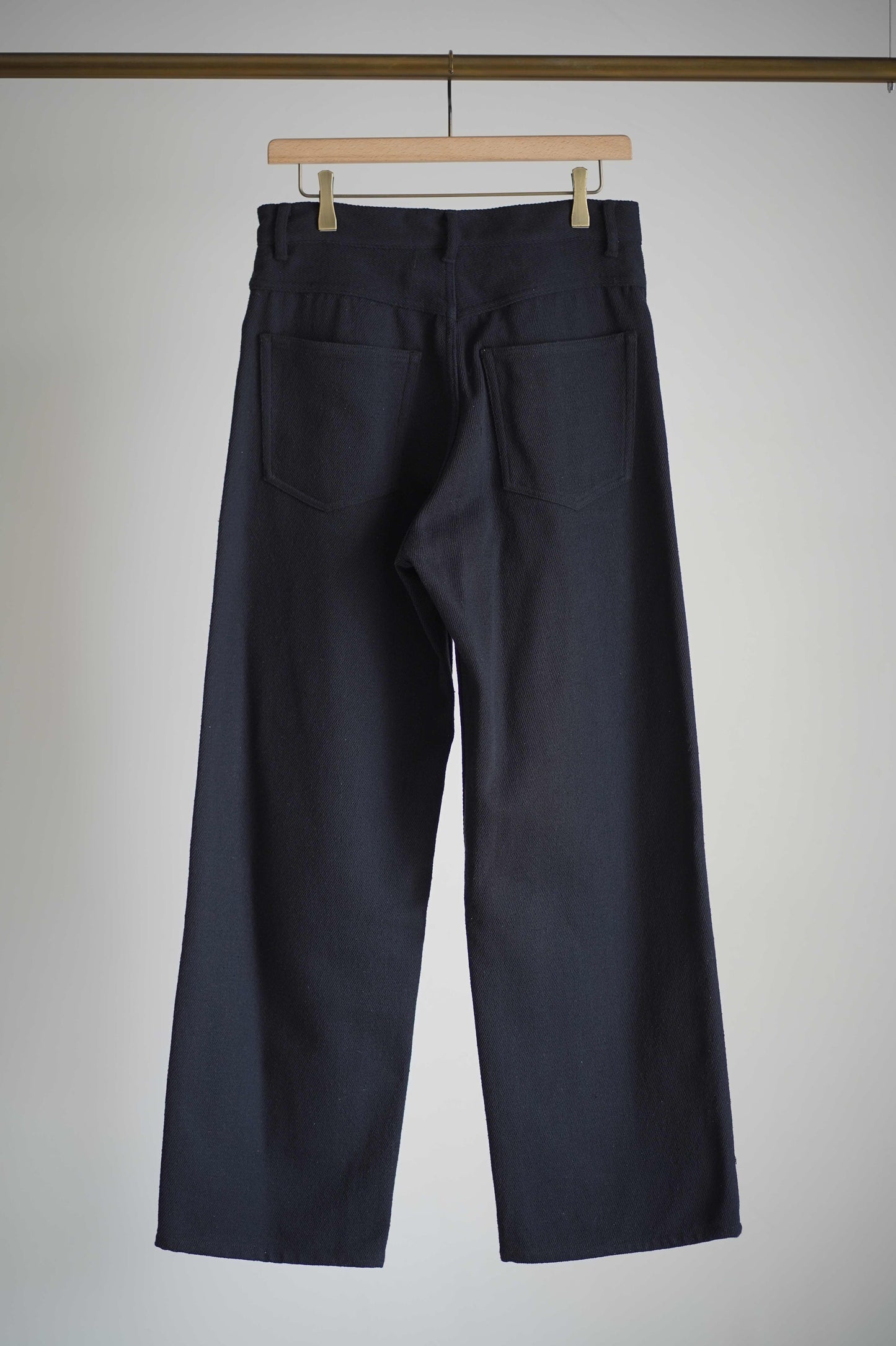 SILK NEP DENIM 5P WIDE PANTS