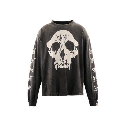 C37 BAPE_LS T-SHIRT / SKULL